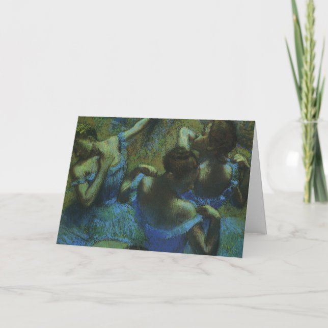 Tarjeta Bailarinas azules de Edgar Degas, impresionismo vi (Anverso)