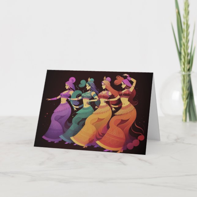 Tarjeta Bailarinas Belly del arcoiris (Anverso)