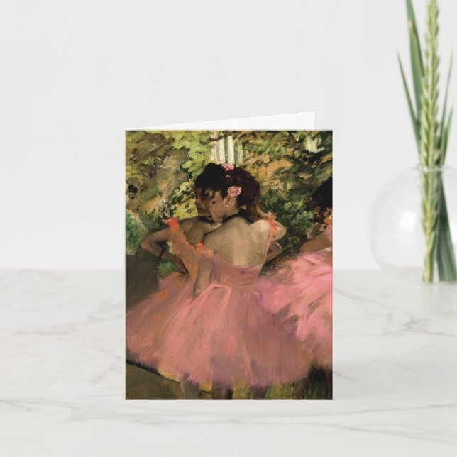 Tarjeta Bailarinas de rosa (Anverso)