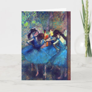 Tarjeta Bailarinas en Azul por Edgar Degas, Arte de Ballet