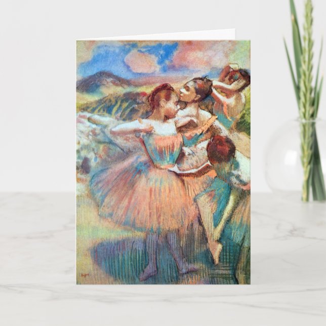 Tarjeta Bailarinas en un paisaje de Edgar Degas (Anverso)