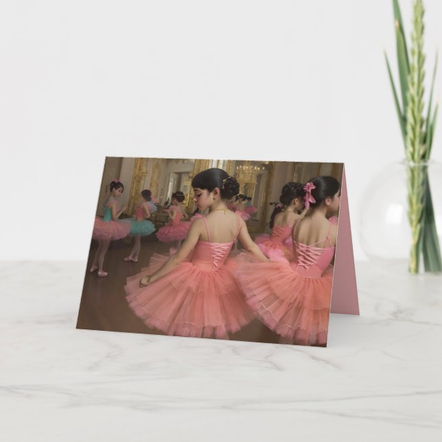 Tarjeta Bailarinas en una gran sala de estilo rocóco (Anverso)