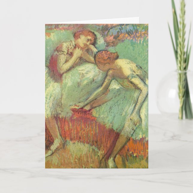Tarjeta Bailarinas en verde de Edgar Degas, ballet de époc (Anverso)