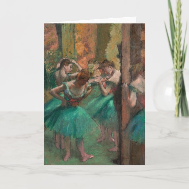 Tarjeta Bailarinas, rosa y verde | Edgar Degas (Anverso)