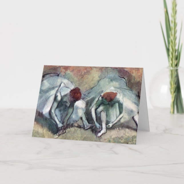 Tarjeta Bailarines con sus zapatos por Edgar Degas (Anverso)