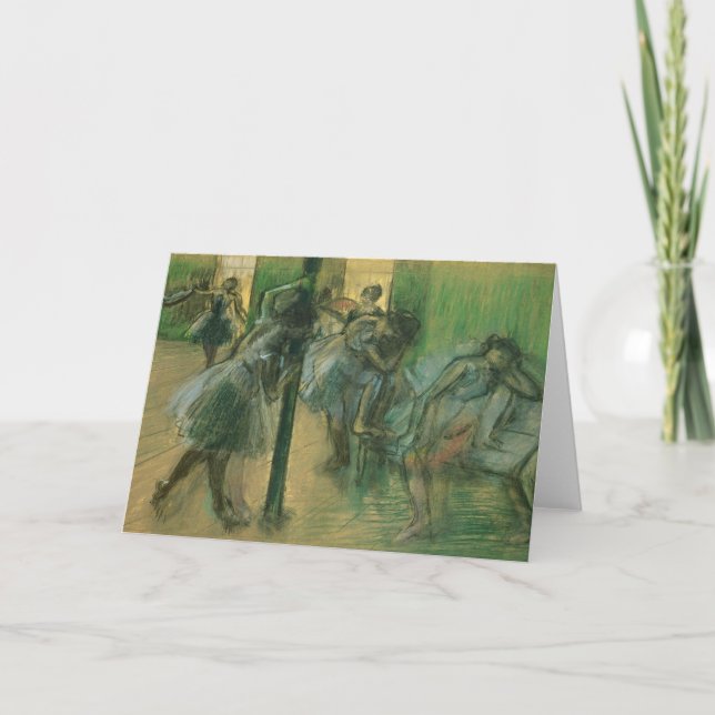 Tarjeta Bailarines de Edgar Degas el | que ensayan (Anverso)