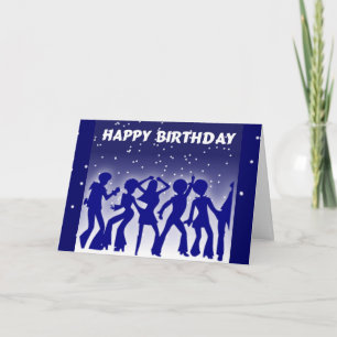 Tarjeta Bailarines del disco del feliz cumpleaños