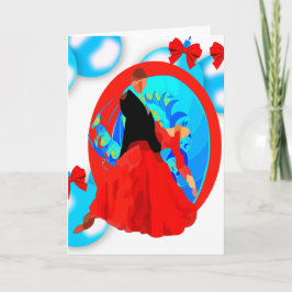 Tarjeta Bailarines del salón de baile con los ornamentos y