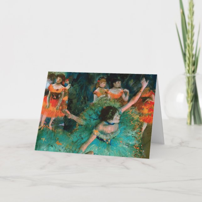 Tarjeta Bailarines en verde de Edgar Degas (Anverso)