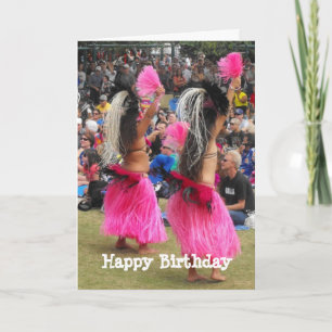 Tarjeta Bailarines Luau Hula, Maui Hawaii, cumpleaños