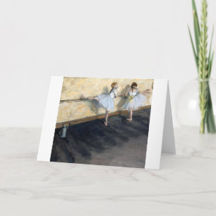 Tarjeta Bailarines practicando en el Barre, Edgar Degas