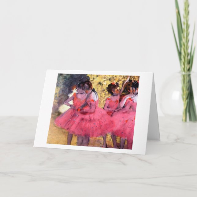 Tarjeta Bailarines rosas, Edgar Degas (Anverso)