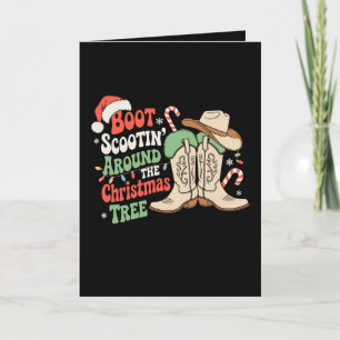 Tarjeta Baile al rededor del árbol de Navidad Western
