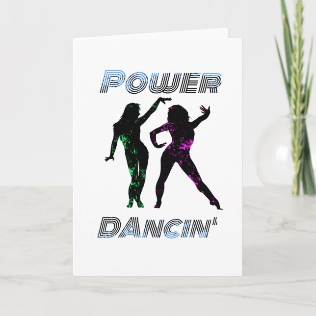 Tarjeta Baile - Chicas de baile Retro Power Dancing estilo (Anverso)