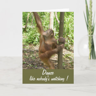 Tarjeta Baile como si nadie viera el orrangután en Borneo