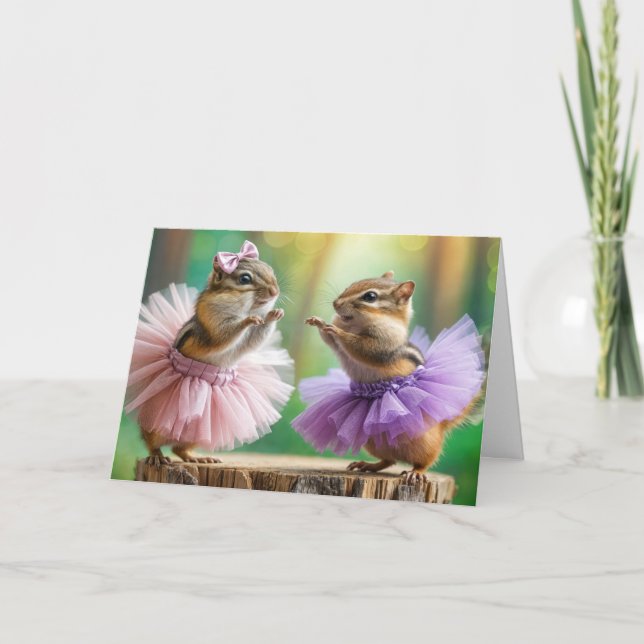 Tarjeta Baile de Chipmunks de cumpleaños (Anverso)