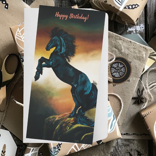 Tarjeta Baile de fantasía de Unicorn negro (Subido por el creador)