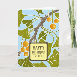 Tarjeta Baile de Ginkgo Cumpleaños