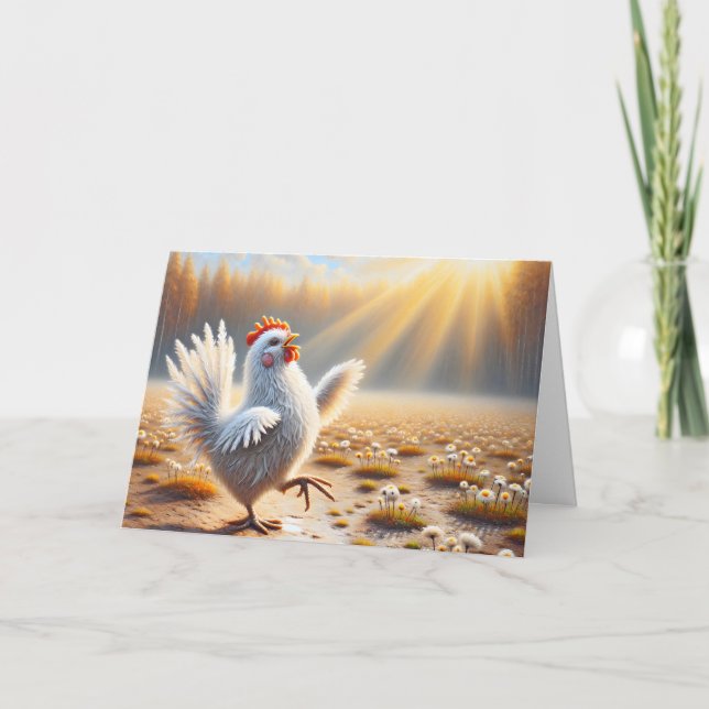 Tarjeta Baile De Pollo A La Luz Del Sol (Anverso)