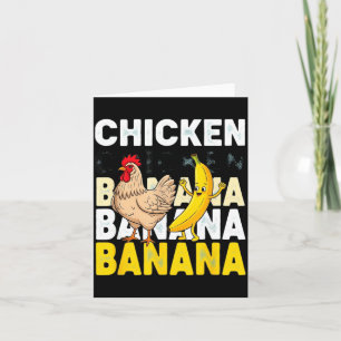 Tarjeta Baile Divertido de Pollo con Banana Meme para Niño