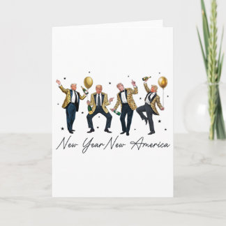 Tarjeta Baile Divertido de Trump Nochevieja Trump Año Nuev