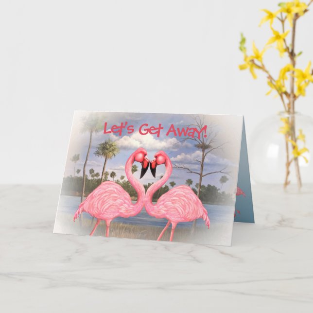 Tarjeta Baile Flamingo (flor amarilla)