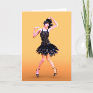 Tarjeta Baile Flapper Vintage