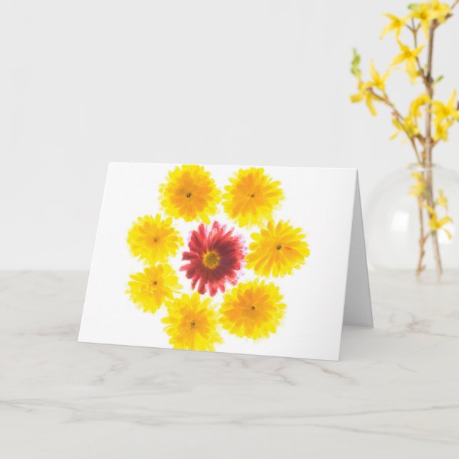 Tarjeta Baile floral Crisantemo (flor amarilla)