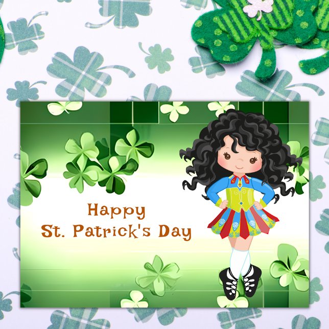 Tarjeta Baile Irlandés Día de San Patricio Tréboles Verdes (Subido por el creador)