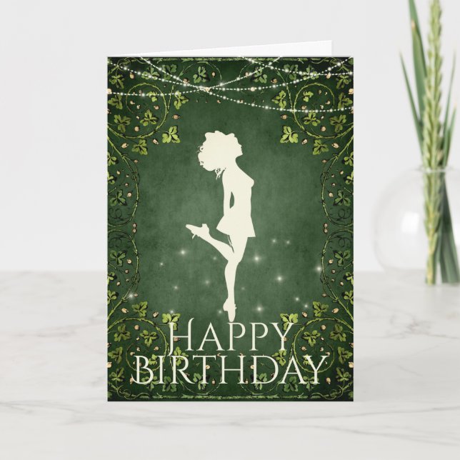 Tarjeta Baile irlandés Hard Shoe Ivy and Lights Cumpleaños (Anverso)
