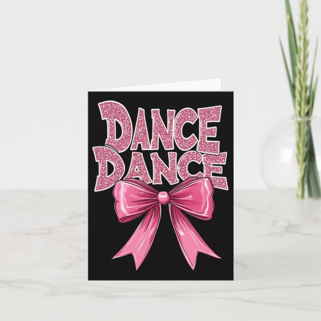 Tarjeta Baile Rosa de Baile Bow Cute Ballet Recital Cl Chi (Anverso)