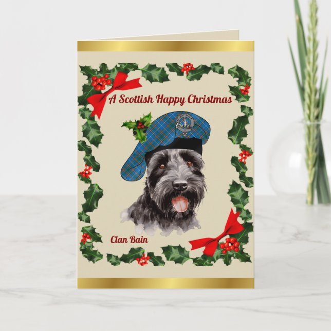 Tarjeta Bain Scottie Dog Personalized Xmas (Anverso)