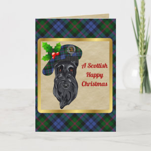 Tarjeta Baird Badge & Tartan Personalizado Xmas