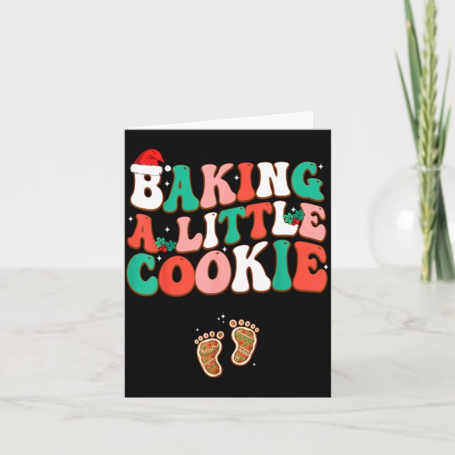 Tarjeta Baking A Little Cookie Cute Christmas Pregnancy An (Anverso)