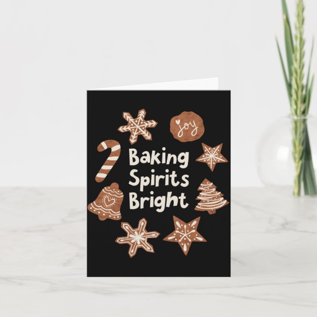 Tarjeta Baking Srits Bright Holiday Cookies T Shirt  (Anverso)