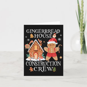 Tarjeta Baking Xmas Gingerbread House Construction Crew De
