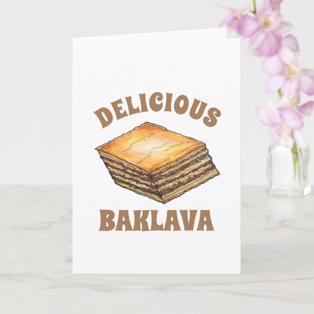Tarjeta Baklava dulce filo dulce postre de miel pastelería (Orquídea)