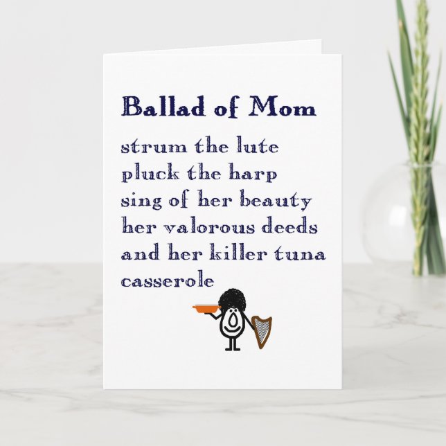 Tarjeta Balada de mamá - un poema divertido del Día de la  (Anverso)