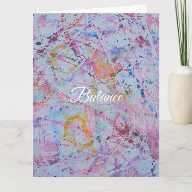 Tarjeta ​"Balance" Abstract Watercolor & Wax Resistance (Anverso)