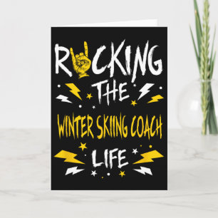 Tarjeta Balanceando al Entrenador de Esquí de Invierno Div