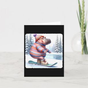 Tarjeta Balanceo De Hippo En Snowboard. Snowboarding Snowb