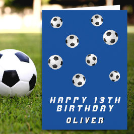 Tarjeta Balas de fútbol Blue Boy Feliz cumpleaños