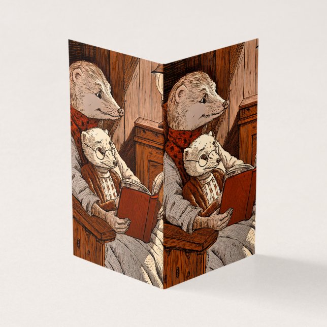 Tarjeta Balas leyendo un libro (Exterior)