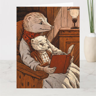 Tarjeta Balas leyendo un libro