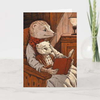 Tarjeta Balas leyendo un libro