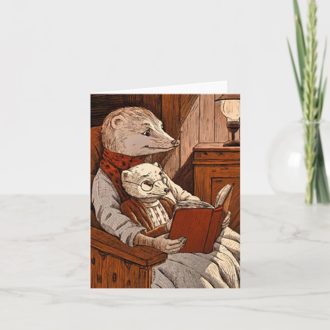 Tarjeta Balas leyendo un libro (Anverso)