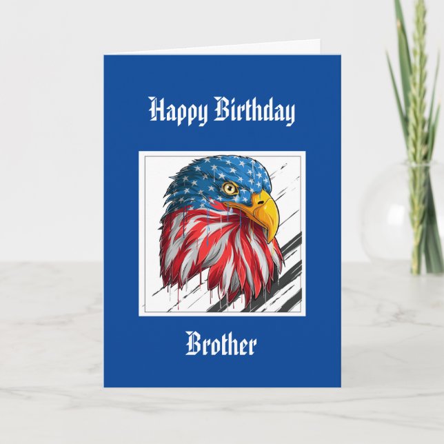 Tarjeta Bald Eagle Birthday Special Brother Military Card (Anverso)