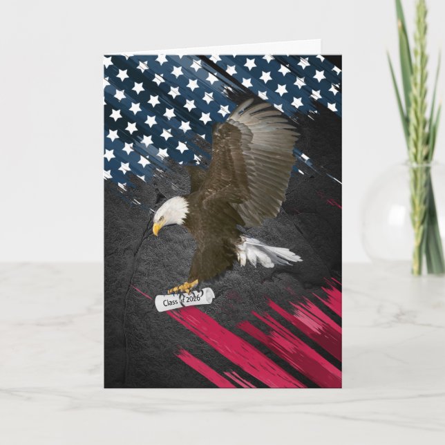 Tarjeta Bald Eagle with 2026 Graduation Diploma (Anverso)