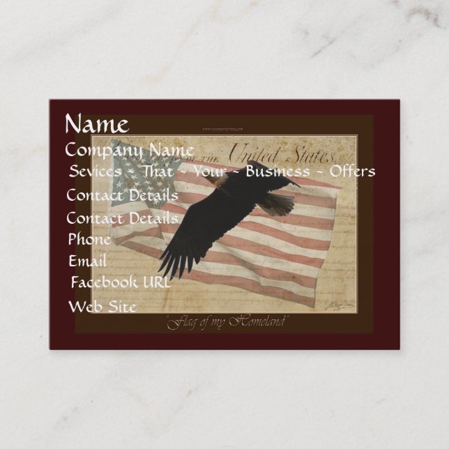 tarjeta BALD EAGLE y US FLAG Biz (Anverso)