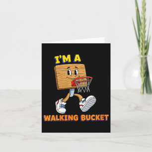 Tarjeta Balde de baloncesto divertido y feliz para mujeres